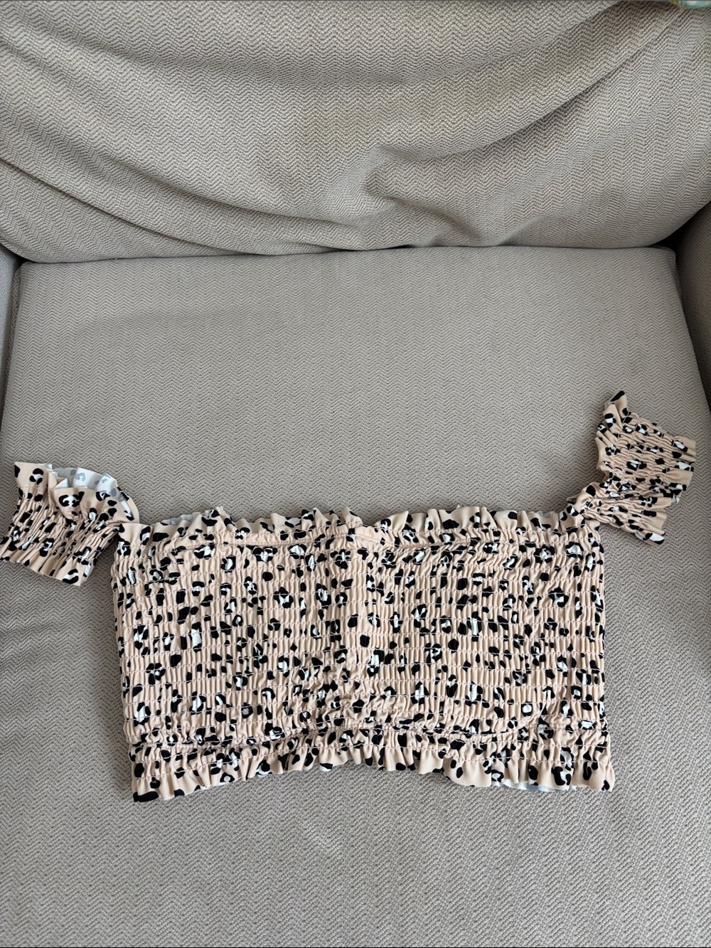 Xhilaration Leopard Print Off-Shoulder Top Sz D/DD